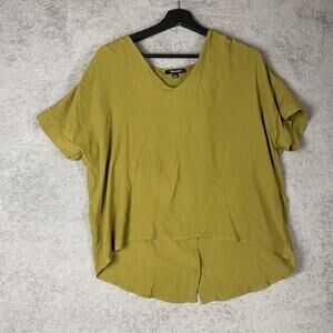 Madewell Shirt Womens Small Button Back Relaxed Fit Short Sleeve Blouse Top